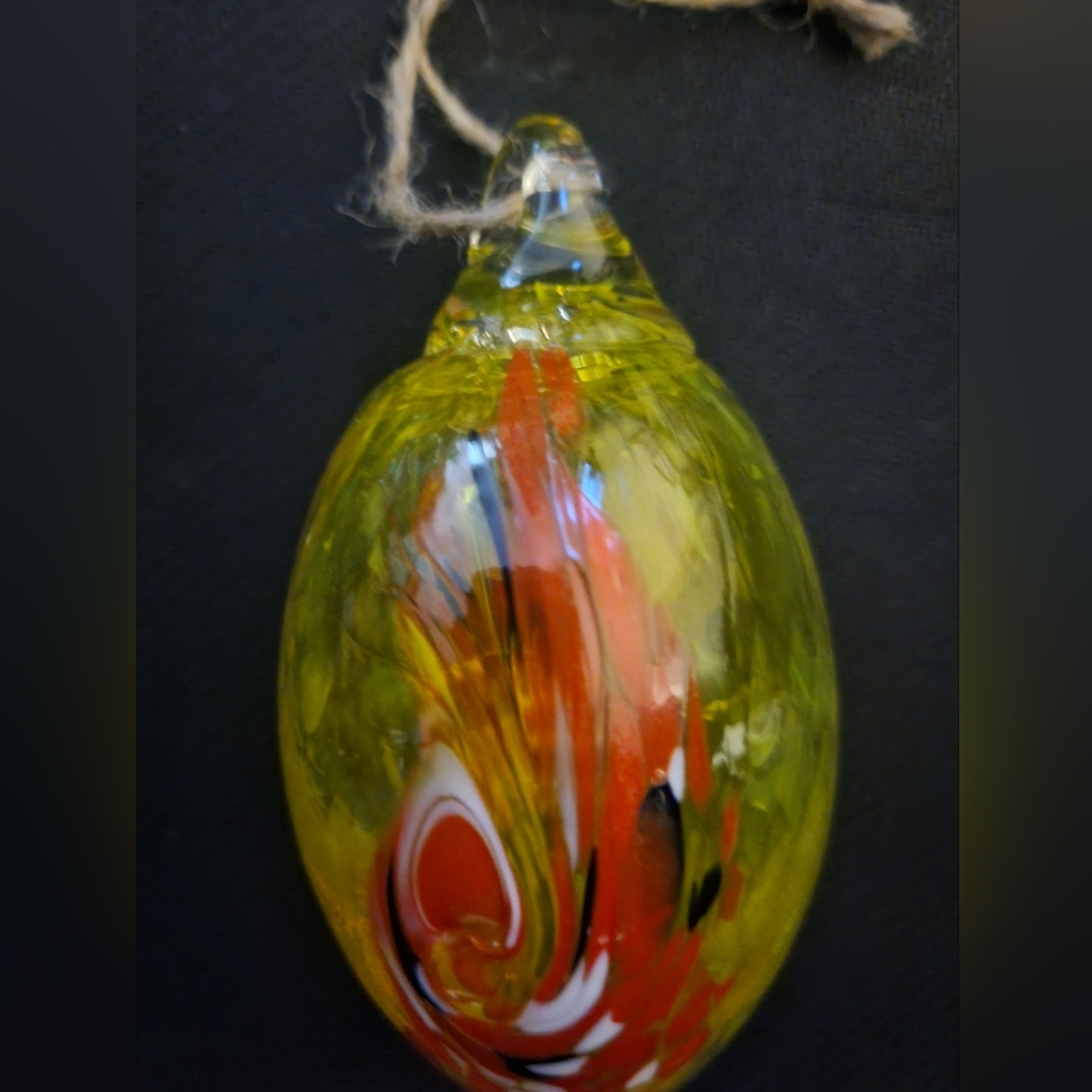 ☆NIB (6) Hand-blown Glass Egg Shape Ornaments Art Speckled & Swirled Patterns - Picture 11 of 16